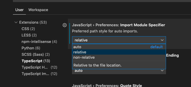 VSCode auto imports